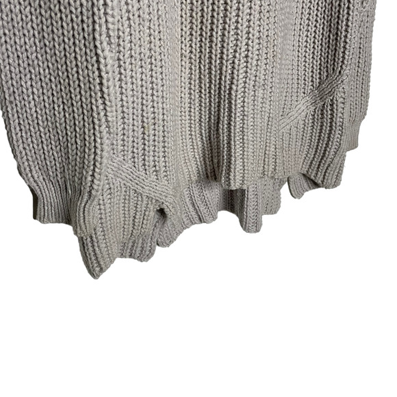 Chunky Wool Fisherman Sweater 100% Wool Gray Hand Knit Style Small Macaela Greg - Picture 2 of 7